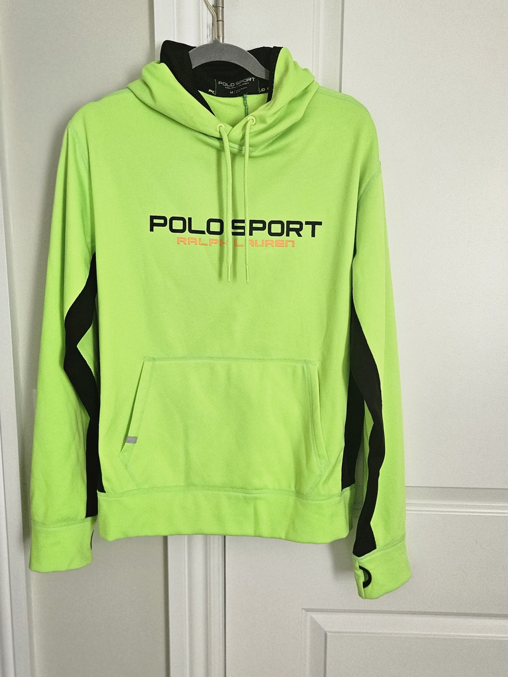 Ralph Lauren Polo Sport Neon Lime Hoodie with Black Trim, Unisex,  Size M